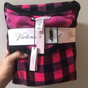Brand new Victoria’s Secret, pink/black gingham Large pajama set sleepwear